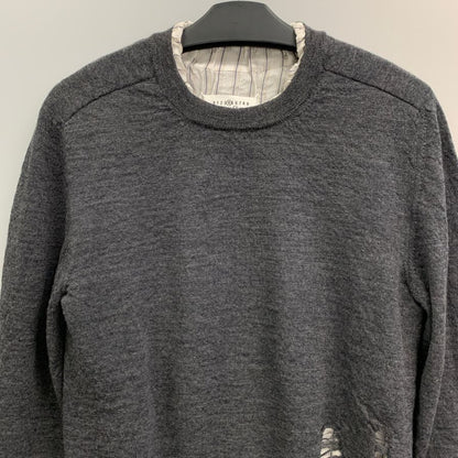 中古◆メゾン マルジェラ 22AW クルーネックニット ダメージ加工 グレー メンズ サイズM SI1HA0005 Maison Margiela 【AFB5】