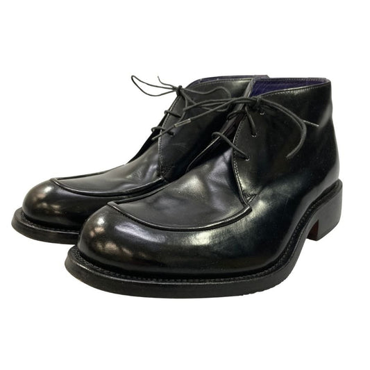 ポールスミス チャッカブーツ レザー ガラスレザー Uチップ 20021 メンズ ブラック サイズ8  Paul smith 約27.0cm【AFC30】