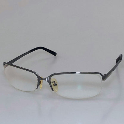 プラダ メガネ スチール フレーム 度付き SPR 78G 63□17 ユニセックス シルバー×ブラック PRADA【AFI27】