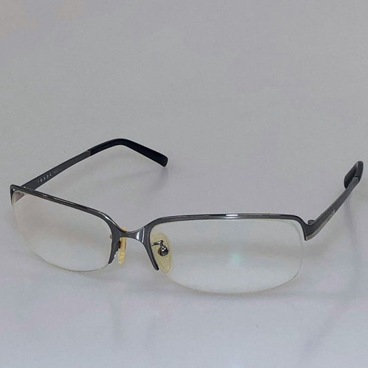 プラダ メガネ スチール フレーム 度付き SPR 78G 63□17 ユニセックス シルバー×ブラック PRADA【AFI27】