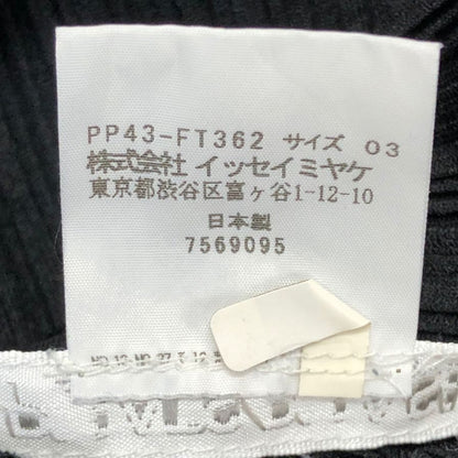 美品◆プリーツプリーズ カットソー PP43-FT362 ハイネック ポリエステル レディース ブラック サイズ3 PLEATS PLEASE 【AFB5】