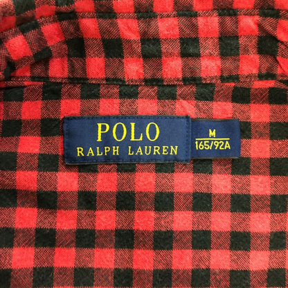 美品◆ポロ ラルフローレン 長袖シャツ チェック スナップボタン レッド サイズM メンズ POLO RALPH LAUREN 【AFB12】