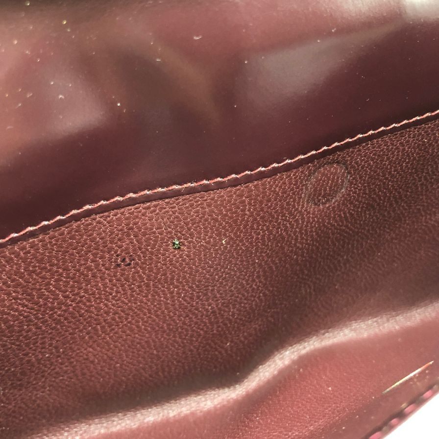 オールドグッチ フラップ付き二つ折り長財布 ボルドー レザー GUCCI【AFI19】