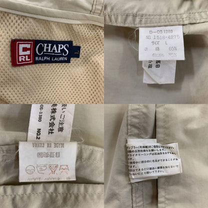 美品◆ポロラルフローレン チャップス ハーフコート 90年代 ナイロン ベージュ メンズ サイズL Polo Ralph Lauren CHAPS 【AFA7】