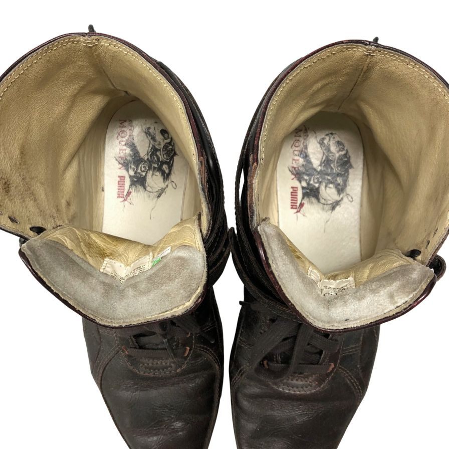 プーマ アレキサンダーマックイーン スニーカー レザー ハイカット ベルクロ 345579 ブラウン メンズ サイズ26cm PUMA ALEXANDER McQUEEN 約26.0cm【AFC33】