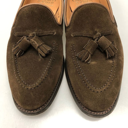 クロケット&ジョーンズ レザーシューズ タッセル ローファー スエード キャベンディッシュ3 ブラウン サイズUK7E CROCKETT&JONES CAVENDISH3 ローファー 約26.5cm【LA】【中古】