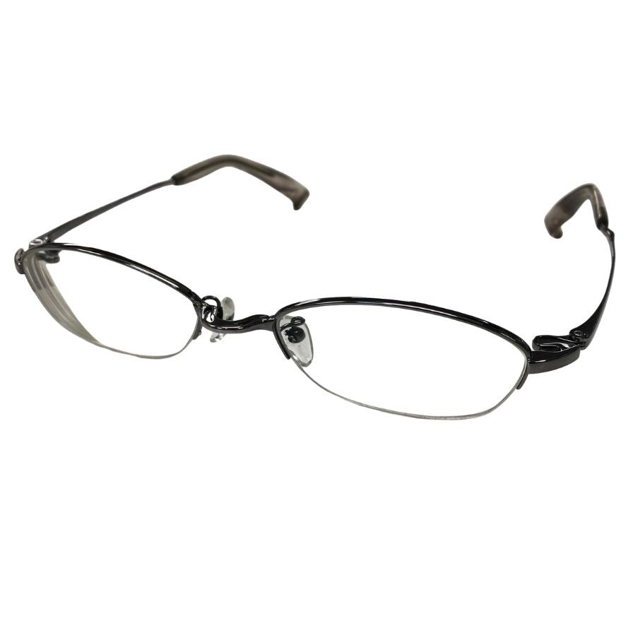 フォーナインズ チタン眼鏡 ハーフリム 度入り S-600T 51□19 140 ユニセックス シルバー 999'9【AFI27】