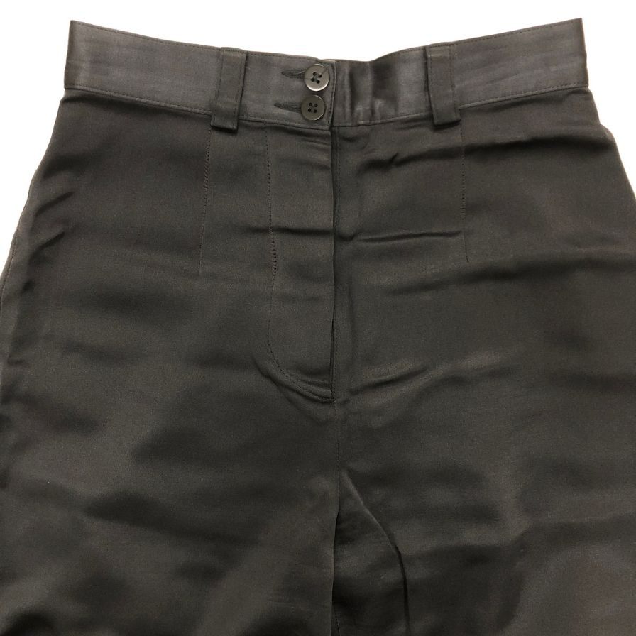 ジョルジオアルマーニ パンツ ボタンフライ ブラック シルク レディース サイズ38 GIORGIO ARMANI 【AFB12】