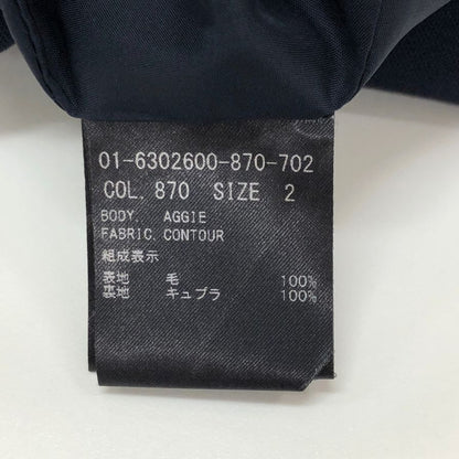 中古◆セオリー ロングジレ ダブルグレー ネイビー サイズ2 レディース theory 【AFB8】
