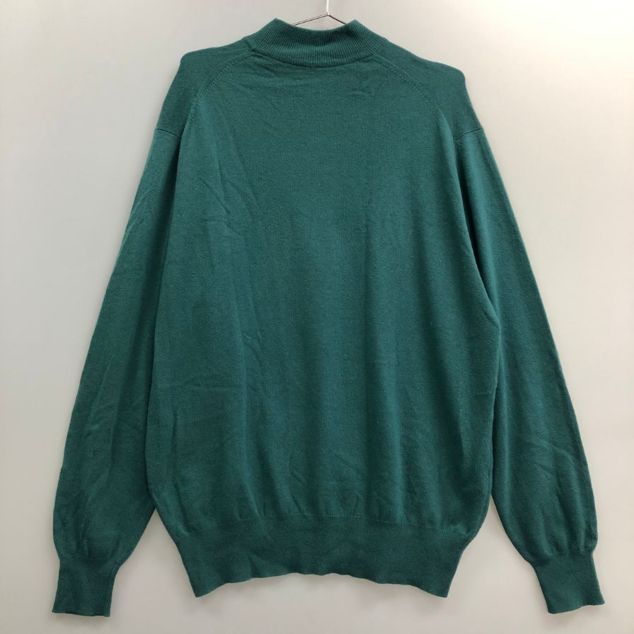 中古◆バランタイン ミドルネック ニット セーター カシミヤ100% スコットランド製 正規タグ メンズ サイズ46 グリーン BALLANTYNE 【AFB13】