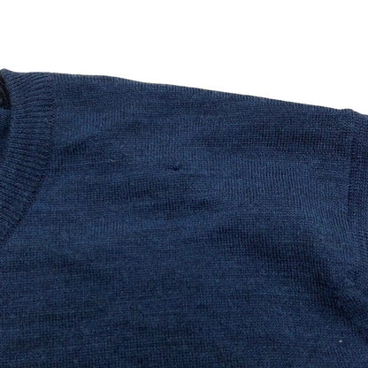 中古◆ジョンスメドレー セーター クルーネック ニット ウール 薄手 バイカラー 2トーン 切替 ネイビー メンズ サイズM JOHN SMEDLEY 【AFB9】