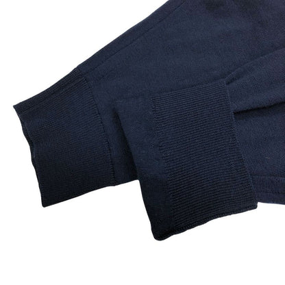 中古◆ジョンスメドレー セーター クルーネック ニット ウール 薄手 バイカラー 2トーン 切替 ネイビー メンズ サイズM JOHN SMEDLEY 【AFB9】