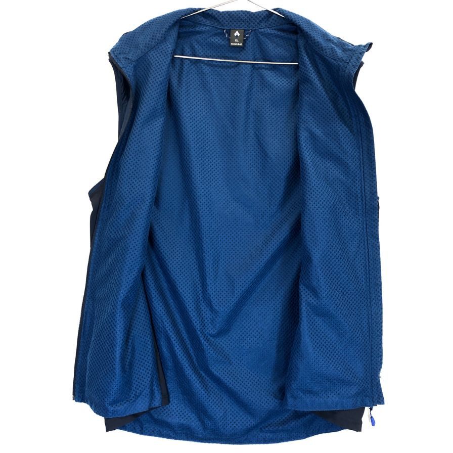 美品◆モンベル ライトシェルベスト 1106559 メンズ サイズXL ブルー mont-bell 【AFB13】