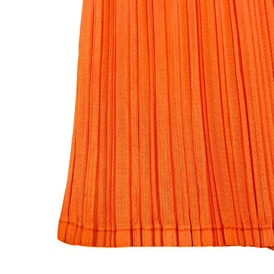 極美品◆プリーツプリーズ イッセイミヤケ ハイネック カットソー PP21-JK111  レディースサイズ 3 オレンジ PLEATS PLEASE ISSEY MIYAKE MADE IN JAPA 【AFB14】