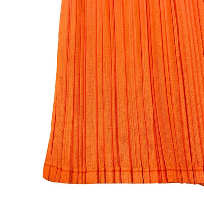 極美品◆プリーツプリーズ イッセイミヤケ ハイネック カットソー PP21-JK111  レディースサイズ 3 オレンジ PLEATS PLEASE ISSEY MIYAKE MADE IN JAPA 【AFB14】