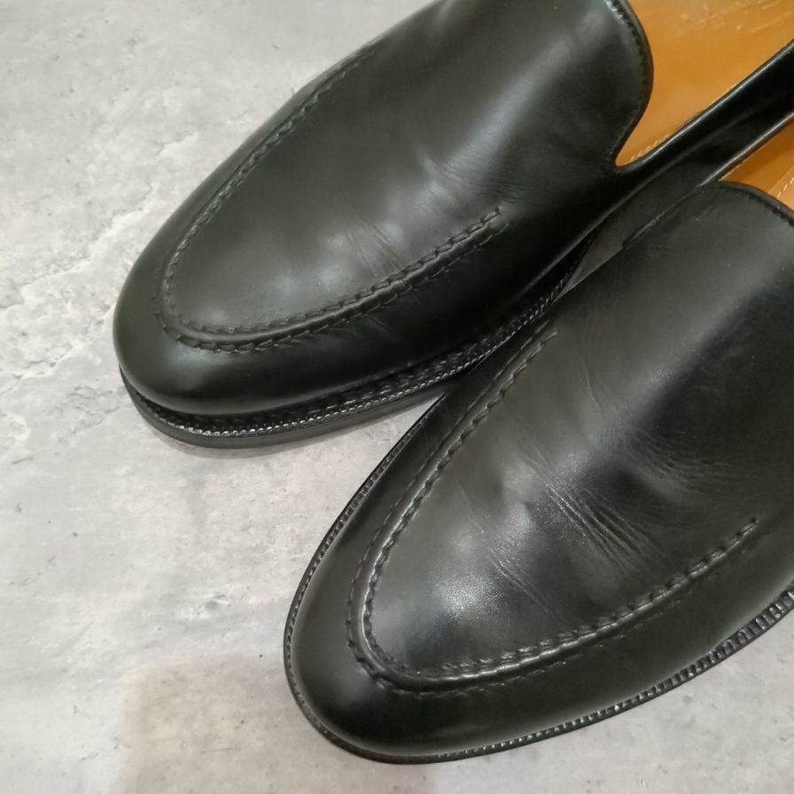 ジャランスリワヤ 98957 スリッポン カーフ ブラック メンズ サイズUK7.5 Jalan Sriwijaya スリッポン 約25.5cm【LA】【中古】