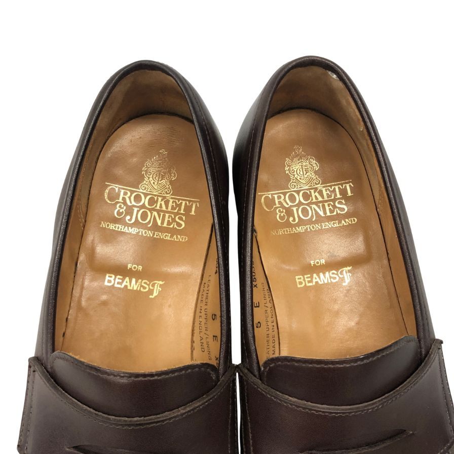 クロケット&ジョーンズ レザーシューズ タッセル ローファー キャベンディッシュ3 ブラウン サイズUK7E CROCKETT&JONES CAVENDISH3 ローファー 約25.5cm【LA】【中古】