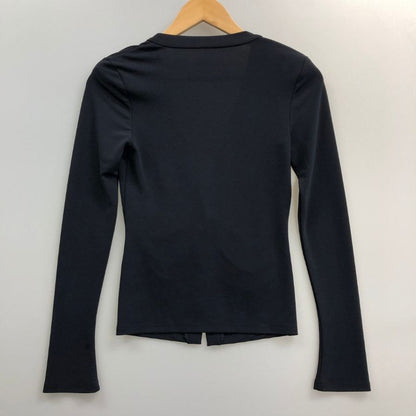 中古◆フォクシ―ニューヨーク カーディガン マットストレッチジャージー 肩パッド付 ネイビー サイズ38 FOXEY NEWYORK 【AFB34】