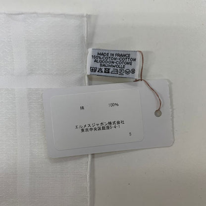 エルメス ハンカチ コットン100% ホワイト レディース HERMES【AFI6】【中古】