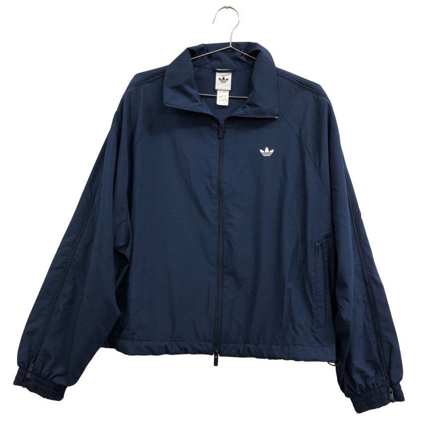 極美品◆アディダス ジャケット スリーストライプス ジップ トラックトップ ネイビー レディース サイズXL ADIDAS 【AFB29】