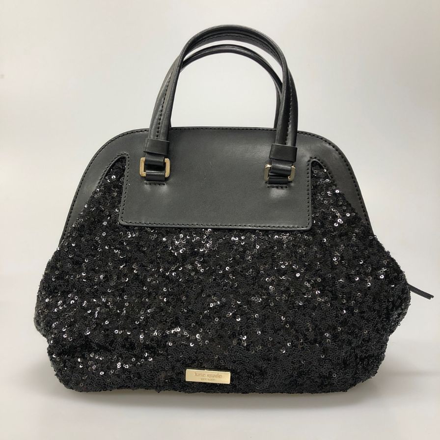 ケイトスペード ハンドバッグ スパンコール レザー 装飾 トート ブラック レディース Kate spade【AFE1】