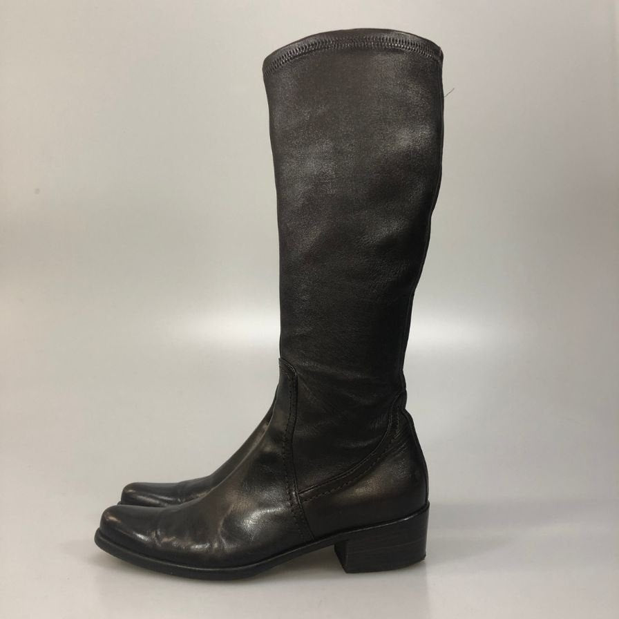 銀座フタバヤ ロングブーツ レザー ブラウン レディース サイズ35 GINZA FUTABAYA 約22.5cm【AFD9-2】