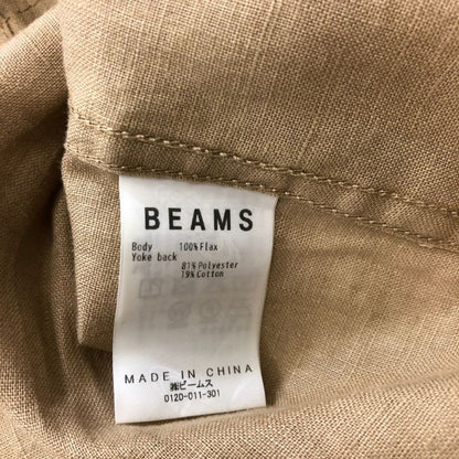 美品◆ビームス リネン シングルライダース ベージュ サイズ M BEAMS 【AFB20】