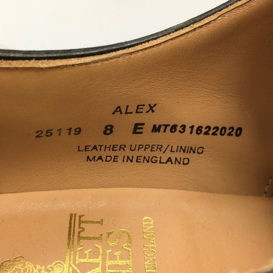 クロケット&ジョーンズ レザーシューズ ALEX プレーントゥ サイズ8 メンズ ブラック CROCKETT&JONES ビジネスシューズ 約26.5cm【LA】【中古】
