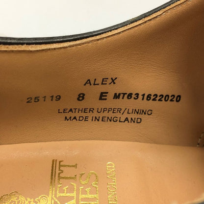 クロケット&ジョーンズ レザーシューズ ALEX プレーントゥ サイズ8 メンズ ブラック CROCKETT&JONES ビジネスシューズ 約26.5cm【LA】【中古】