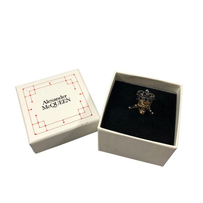 アレキサンダーマックイーン リング スカル デザイン ラインストーン ゴールド 15号 Alexander McQueen【AFI27】