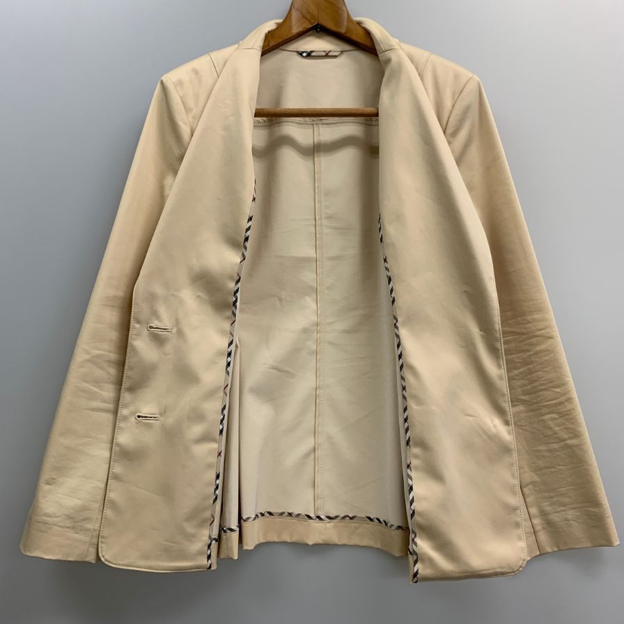中古◆バーバリーロンドン テーラード ジャケット レディース アイボリー系 サイズ42 BURBERRY LONDON 【AFB35】