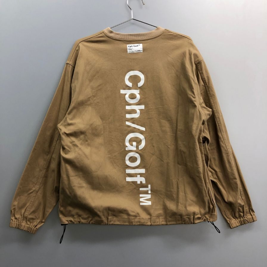 美品◆キャプテンズヘルムゴルフ 長袖Tシャツ ドローストリング ベージュ サイズM メンズ Cph/Golf 【AFB9】