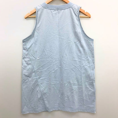 美品◆ドロシーシューマッハ ノースリーブカットソー プリント コットン タンクトップ ライトブルー レディース サイズ3 DOROTHEE SCHUMACHER 【AFB18】
