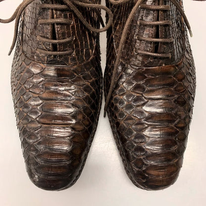 ジョルジオアルマーニ レザーシューズ 404 パイソン ブラウン サイズ39.5 メンズ GIORGIO ARMANI 約24.5cm【AFC33】