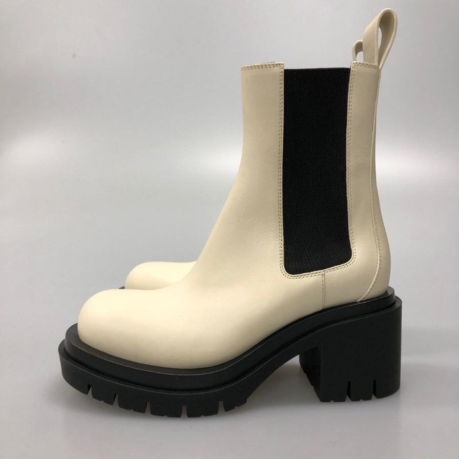 ボッテガヴェネタ ブーツ LUG ANKLE ブラック ホワイト サイズ34 レディース BOTTEGA VENETA 約20.5cm【AFD1】