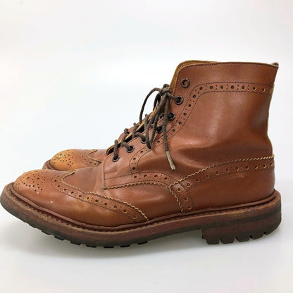 トリッカーズ モールトン M2508 カントリーブーツ ウイングチップ 旧タグ UK8.5 ブラウン Tricker's Malton 約27.0cm【AFC4】