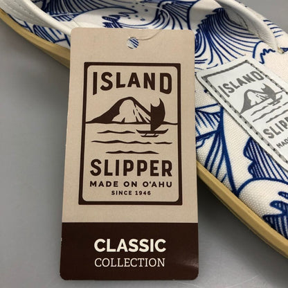 アイランドスリッパ ビーチサンダル 総柄 クラシック デザイン ブルー メンズ サイズ12 ISLAND SLIPPER 約30.0cm【AFC3】