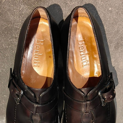 ベルルッティ シングルモンク パティーヌ カーフ メンズ パープル系 サイズUK7 Berluti ビジネスシューズ 約26.0cm【LA】【中古】