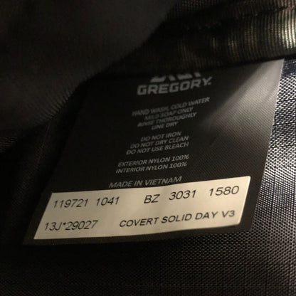 グレゴリー カバートソリッドデイ リュックサック ナイロン ポーチ付き メンズ ブラック GREGORY COVERT SOLID DAY【AFE10】