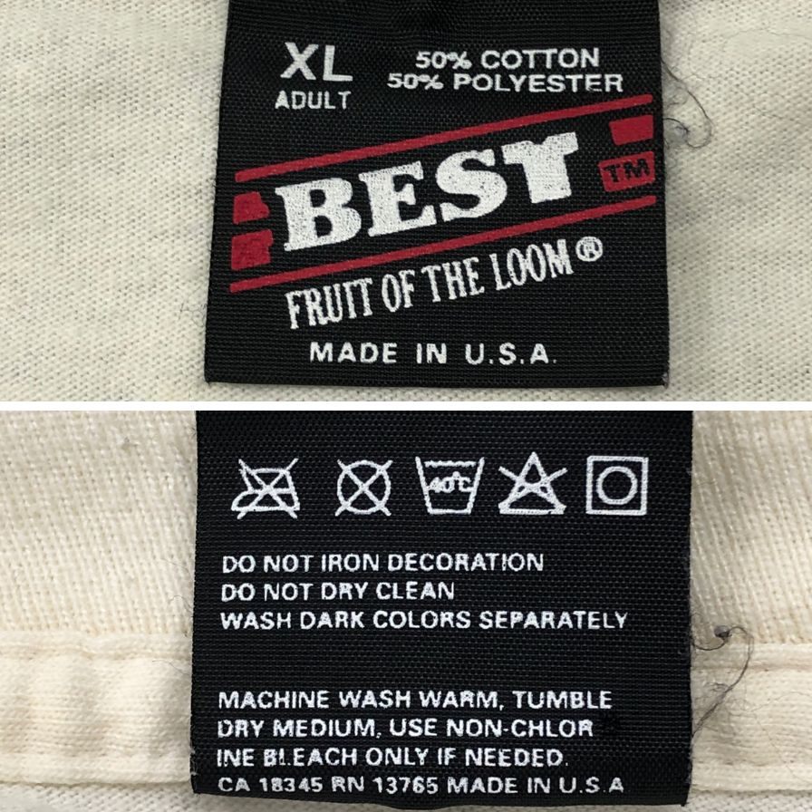 中古◆フルーツオブザルーム Tシャツ 90年S ケンタッキーダービー 1995 USA製 ホワイト メンズ サイズ XL  FRUIT OF THE LOOM 【AFB8】