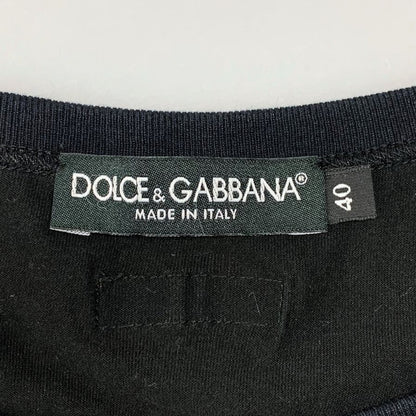 美品◆ドルチェ＆ガッバーナ ロンT 長袖Ｔシャツ カットソー ブラック サイズ40 メンズ DOLCE&GABBANA 【AFB33】