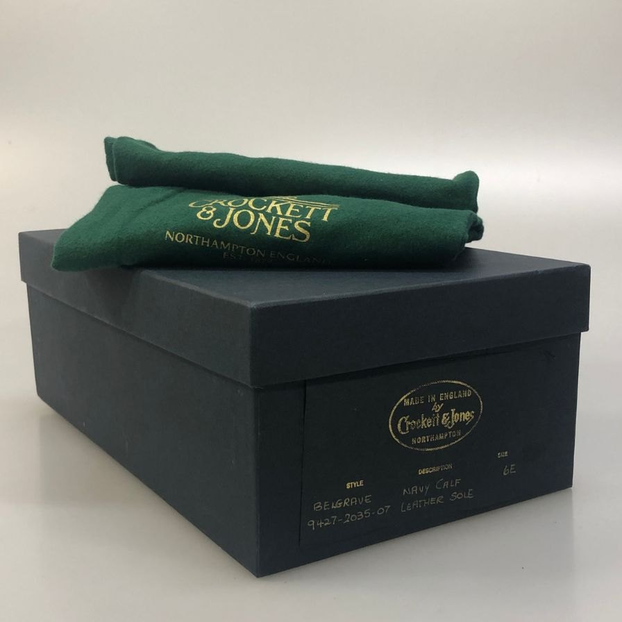 クロケット&ジョーンズ ストレートチップ レースアップシューズ X28360 メンズ ネイビー サイズ6E Crockett & Jones ビジネスシューズ 約25.5cm【LA】【中古】