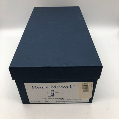 ヘンリー マクスウェル レザーシューズ グレインレザー プレーントゥ ブラウン メンズ サイズUK60F Henry Maxwell 約24.5cm【AFD14】