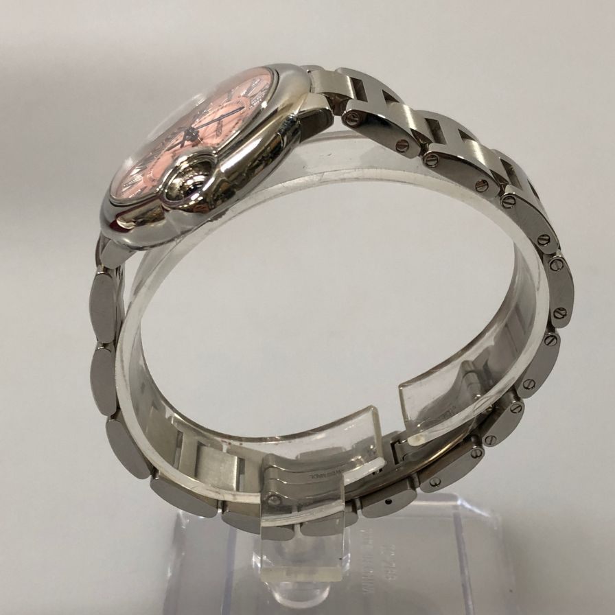 カルティエ バロンブルー 腕時計 3489 ピンク文字盤 シルバー Cartier【AFI22】