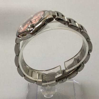 カルティエ バロンブルー 腕時計 3489 ピンク文字盤 シルバー Cartier【AFI22】