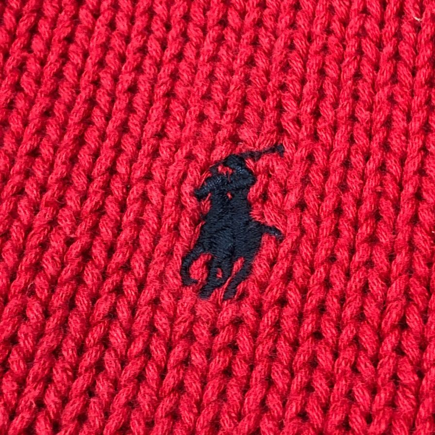 中古◆ポロ ラルフローレン プルオーバーニット ハンドニット レッド メンズ サイズXL POLO RALPH LAUREN 【AFB42】