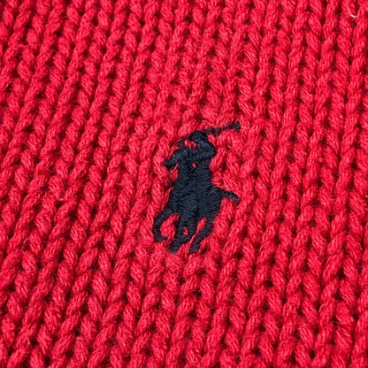 中古◆ポロ ラルフローレン プルオーバーニット ハンドニット レッド メンズ サイズXL POLO RALPH LAUREN 【AFB42】