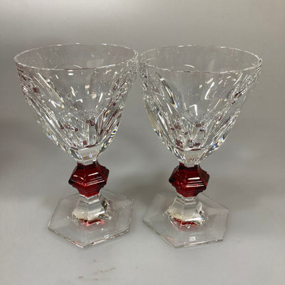 バカラ アルクール ワイングラス クリア&レッド 2客セット Baccarat【AFI28】【中古】