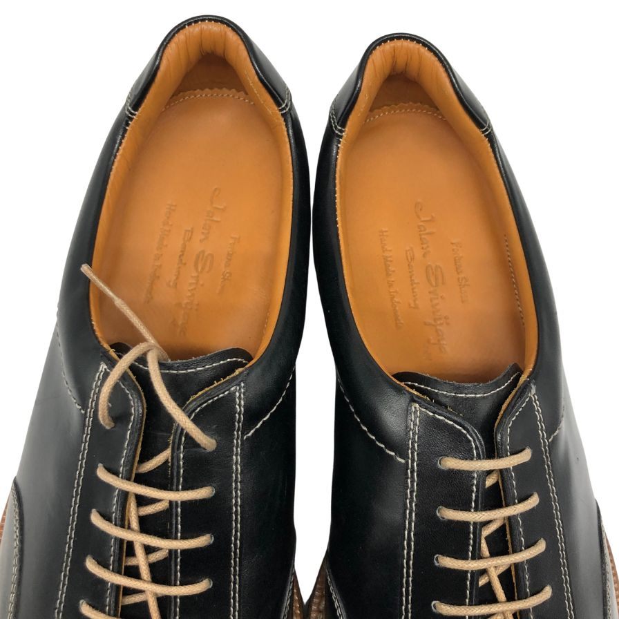 ジャランスリウァヤ レザースニーカー インテリジェンス シューズ 210306 カーフ ブラック サイズ8 メンズ Jalan Sriwijaya Intelligence Shoes 約26.5cm【AFD15-2】