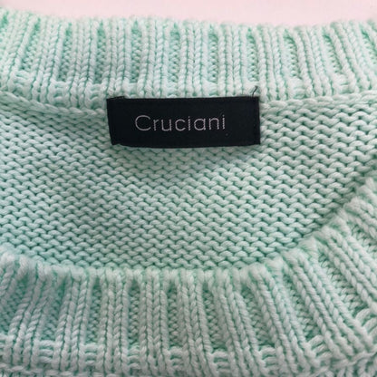 美品◆クルチアーニ クルーネックニット グリーン系 メンズ サイズ50 cruciani 【AFB5】